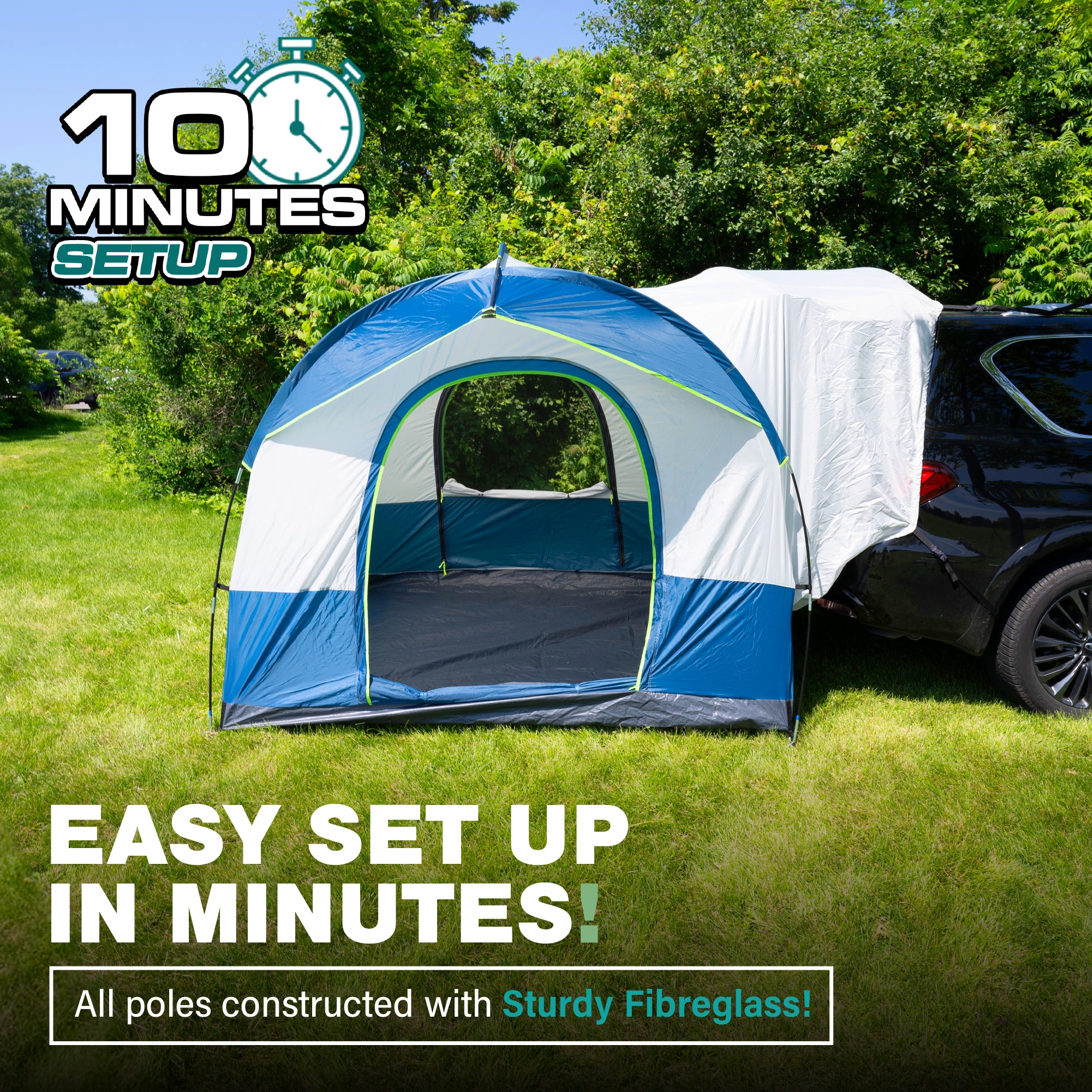 NEH Universal SUV Tent, 6 - 8 Person Tent, SUV Camper, Tent Camping Essentials