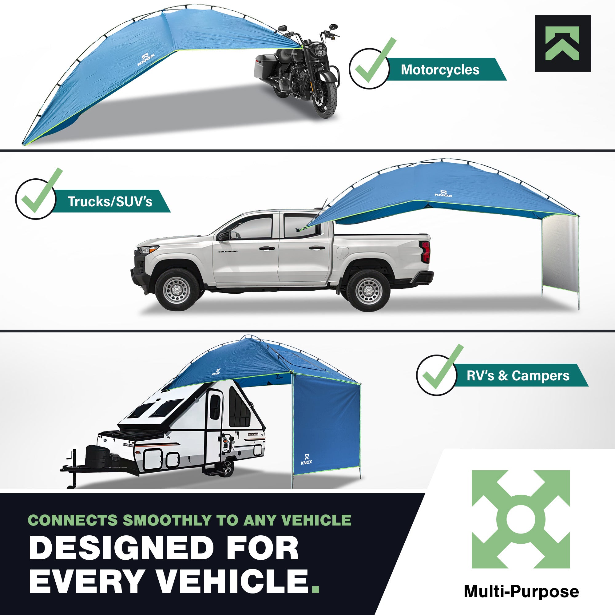 KNOX Universal Canopy Tent for Camping with Sidewalls