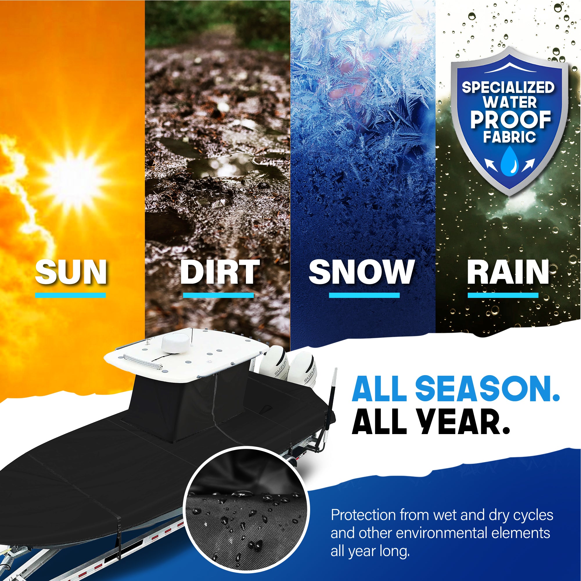 North East Harbor T-Top Boat Cover