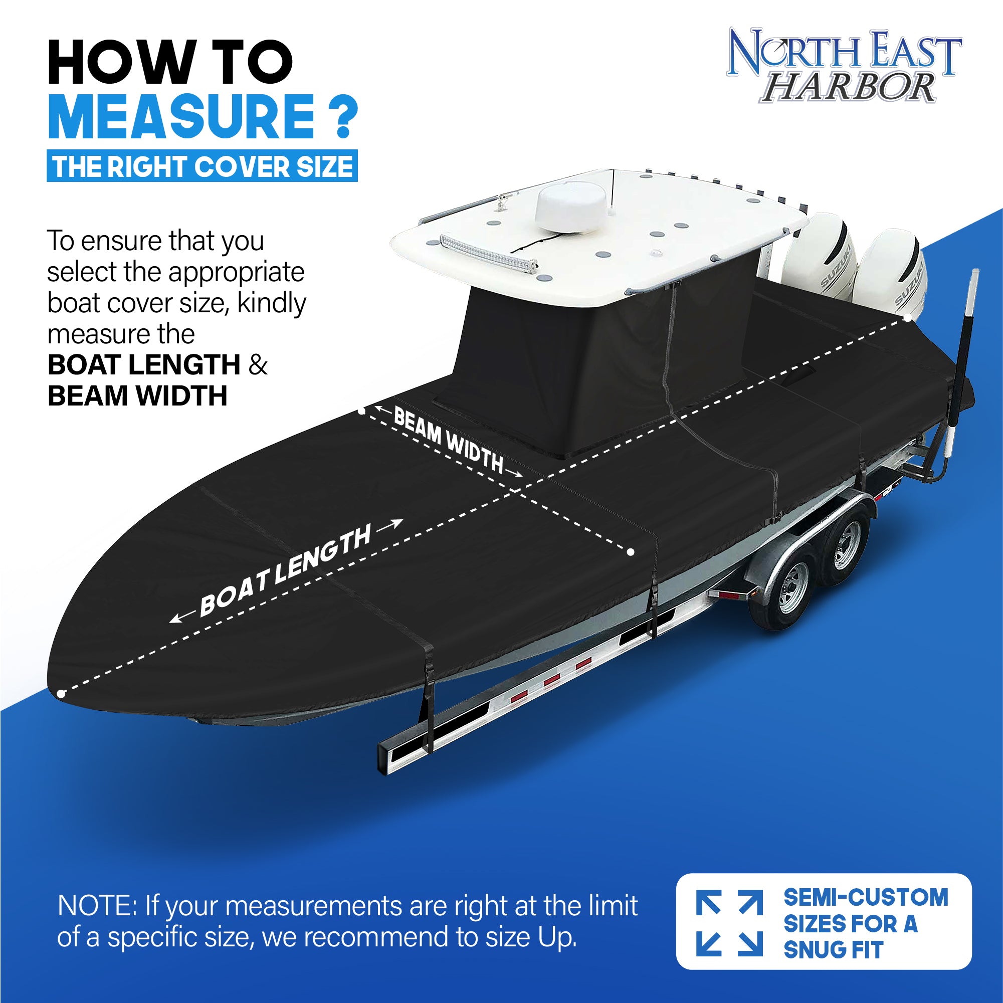 North East Harbor T-Top Boat Cover