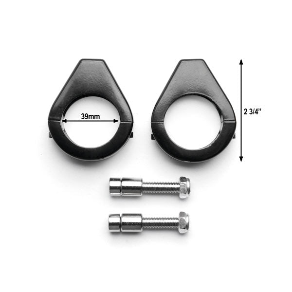 Black Motorcycle Turn Signal Indicator Relocation Fork Clamp Kit Fits 39mm Fork Tubes