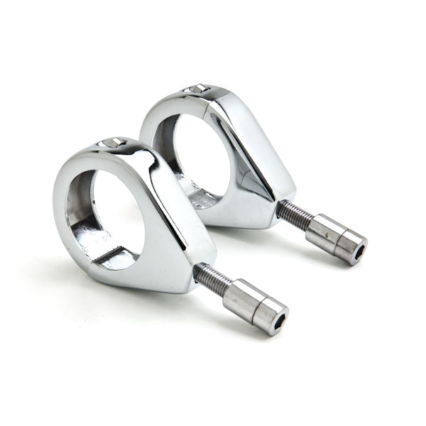 Chrome Motorcycle Turn Signal Indicator Relocation Fork Clamp Kit Fits 41mm Fork Tubes