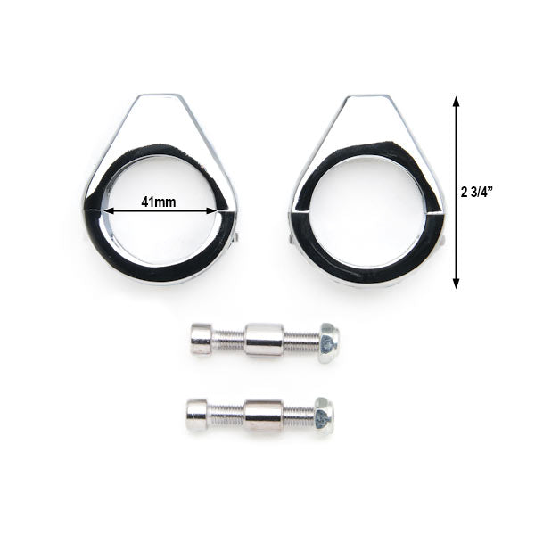 Chrome Motorcycle Turn Signal Indicator Relocation Fork Clamp Kit Fits 41mm Fork Tubes