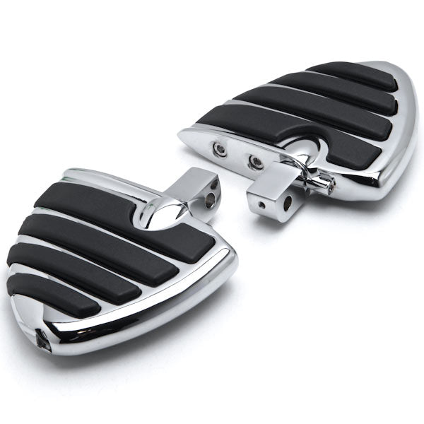 Honda / Kawasaki / Suzuki / Yamaha Wing Style Rear Foot Peg Foot Rests Chrome