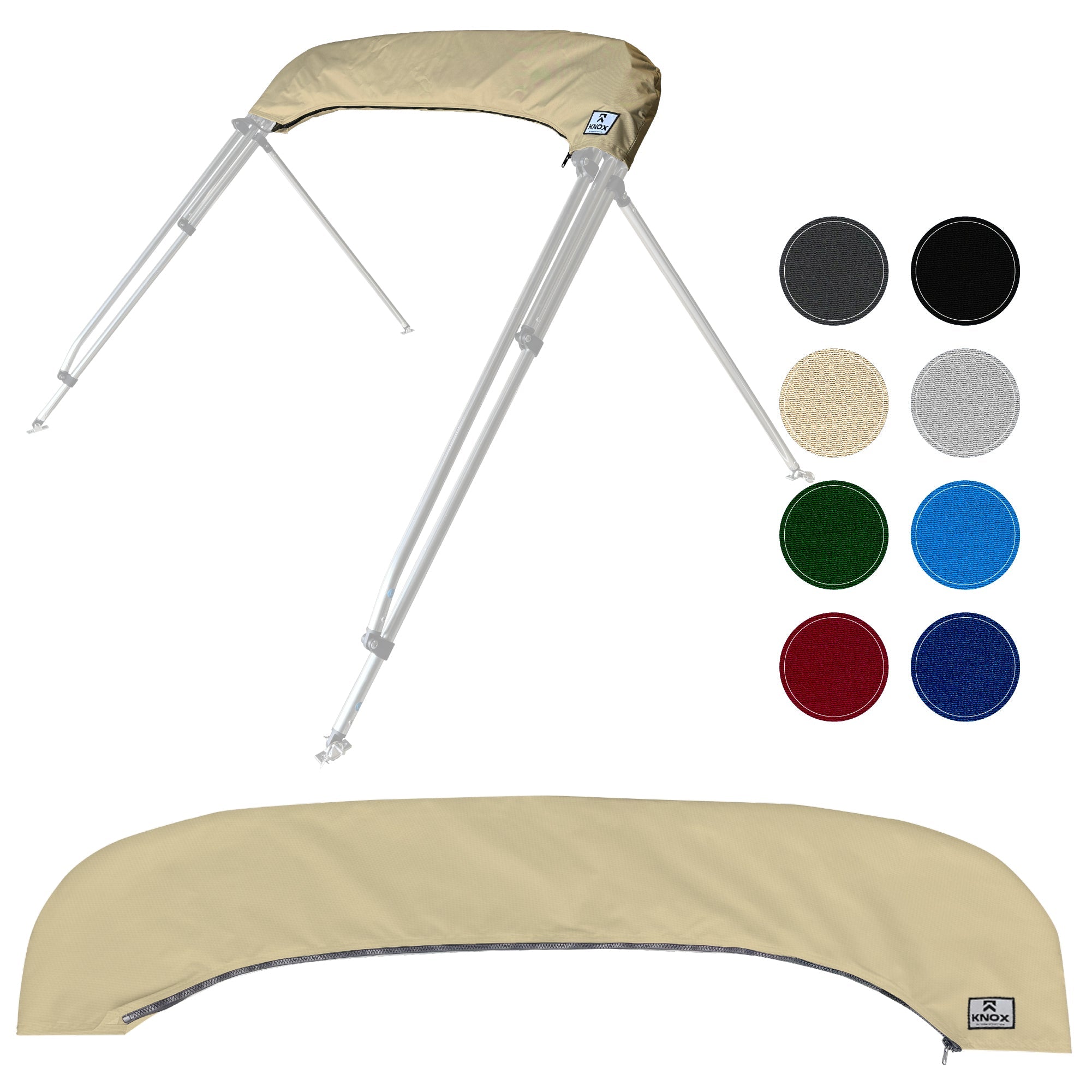 KNOX Bimini Top Boot Cover Replacement For 3 & 4 Bow Bimini Tops