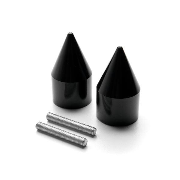 Black Suzuki Spiked Bar Ends Weights Sliders - GSXR 600 750 1000 Hayabusa and More! (1989-2013)