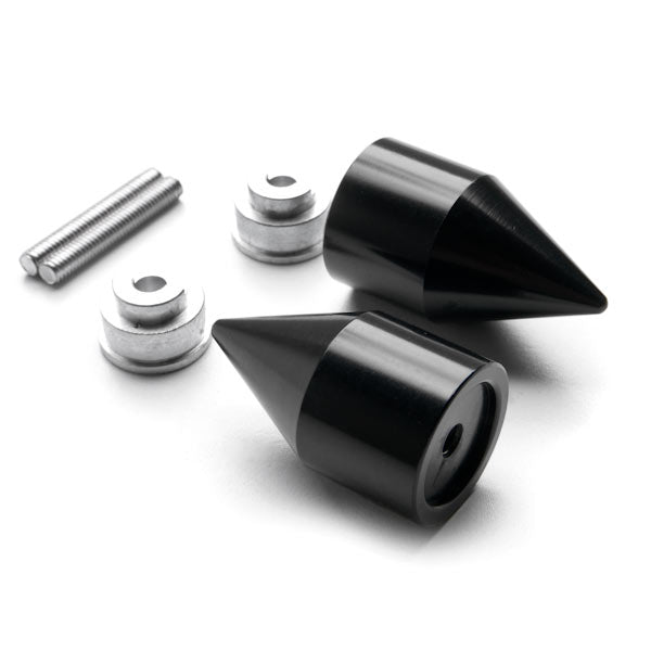Black Honda Spiked Bar Ends Weights Sliders - CBR 600 900 929 954 1000 "RR" and More! (1987-2013)