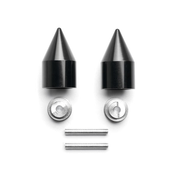 Black Honda Spiked Bar Ends Weights Sliders - CBR 600 900 929 954 1000 "RR" and More! (1987-2013)