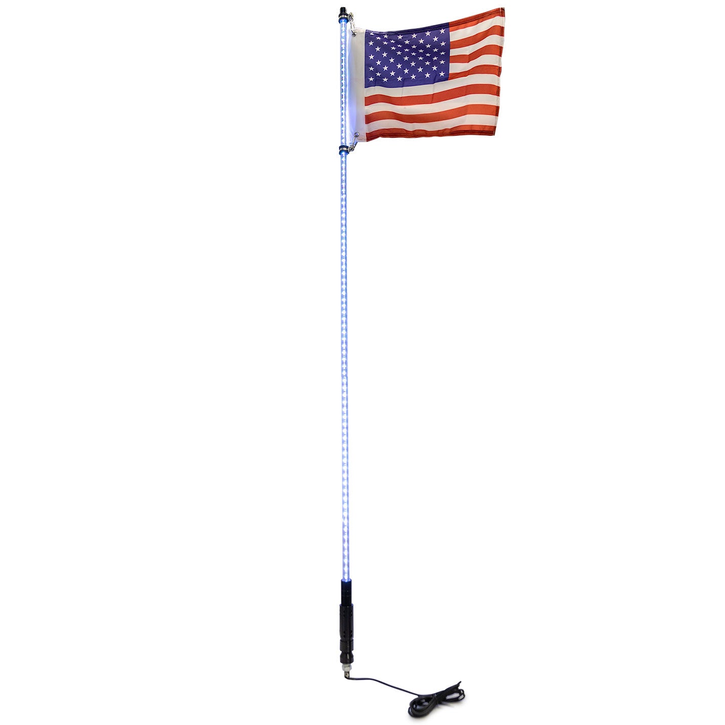 5ft Multi-Color LED Whip Light w/ Remote Control + USA Flag for Dune Buggy / ATV