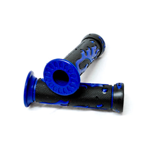 Universal Street & Dirt Bikes Rubber Comfort Hand Grips (7/8") - Blue