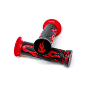 Universal Street & Dirt Bikes Rubber Comfort Hand Grips (7/8") - Red