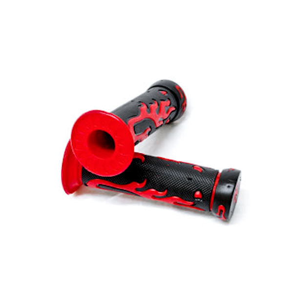 Universal Street & Dirt Bikes Rubber Comfort Hand Grips (7/8") - Red