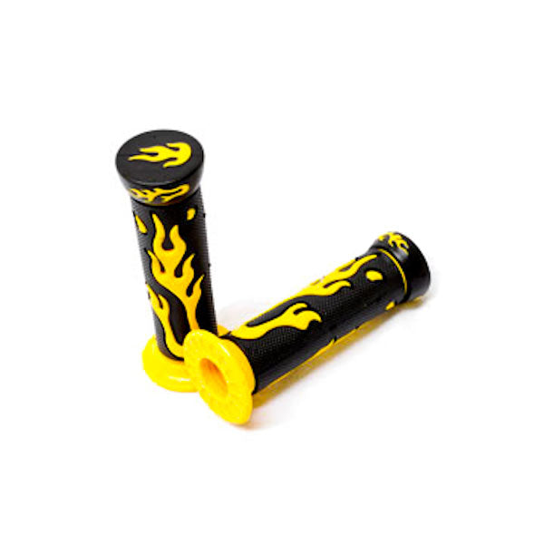 Universal Street & Dirt Bikes Rubber Comfort Hand Grips (7/8") - Yellow