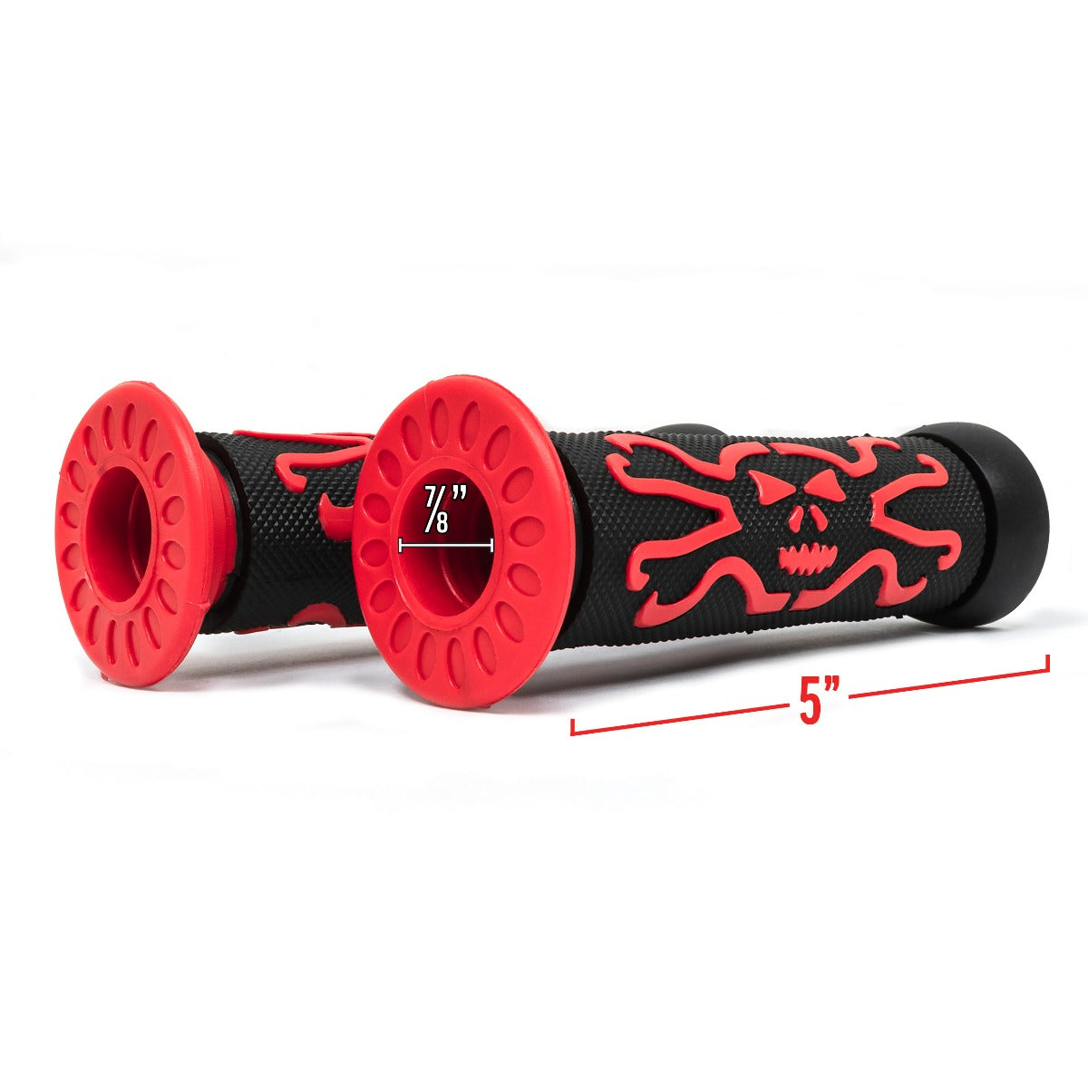 Universal ATVs & PWC Rubber Comfort Hand Grips (7/8") - Red