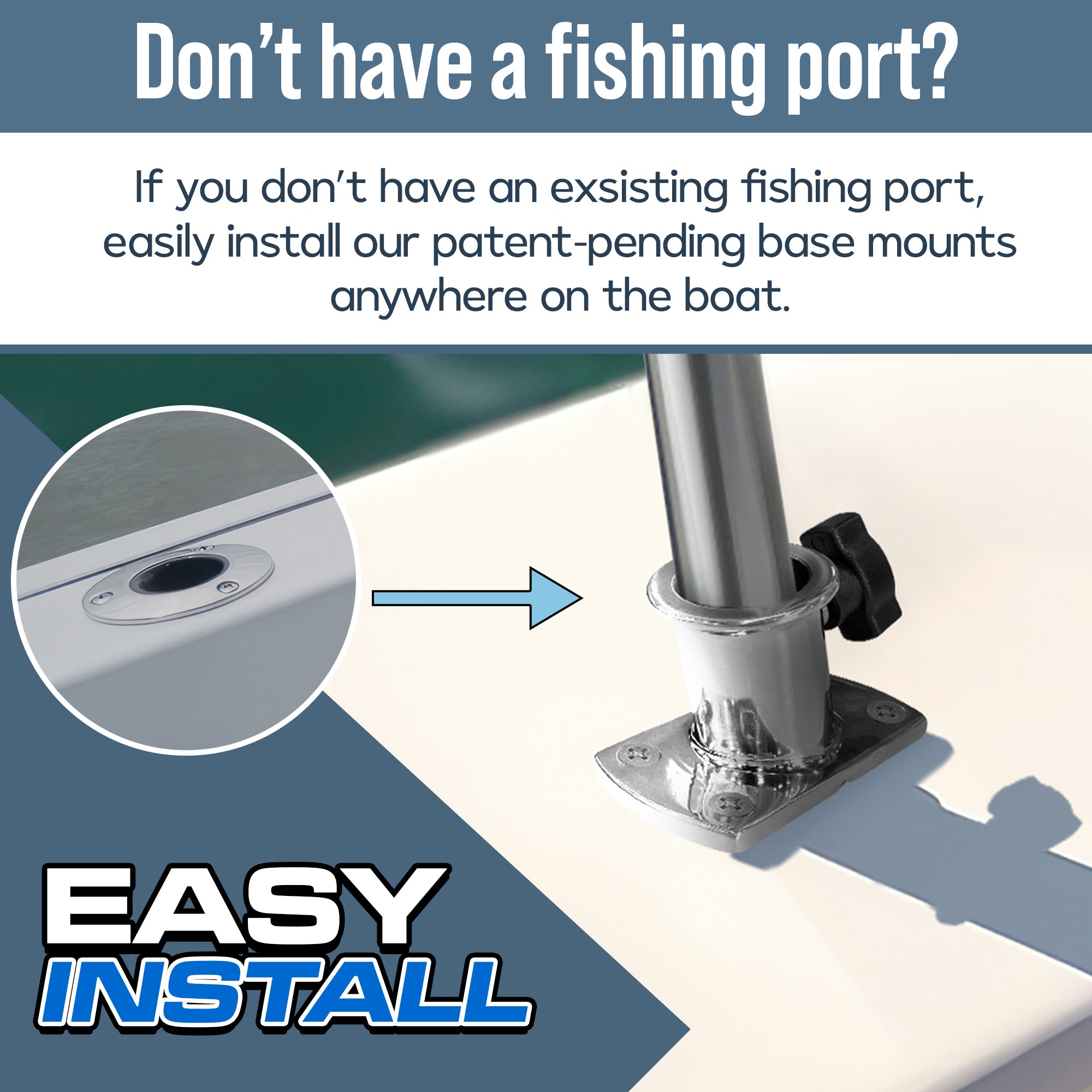 KNOX Boat Rail Fitting for Bimini Top Extension Base