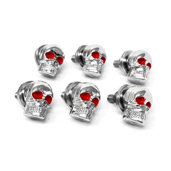 6 x Skulls Universal Custom Chrome Bolts - 6mm Thread