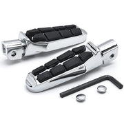 Suzuki / Honda / Cam-Am Tombstone Front Foot Peg Foot Rests Chrome Boulevard