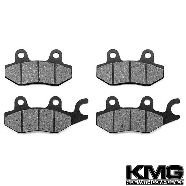 2009-2011 Kymco Yager GT200i Front + Rear Non-Metallic Organic NAO Brake Pads Set
