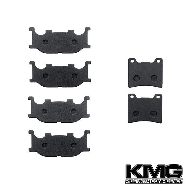 1999-2008 Yamaha XVS 1100 V-Star Custom Front + Rear Non-Metallic Organic NAO Brake Pads Set