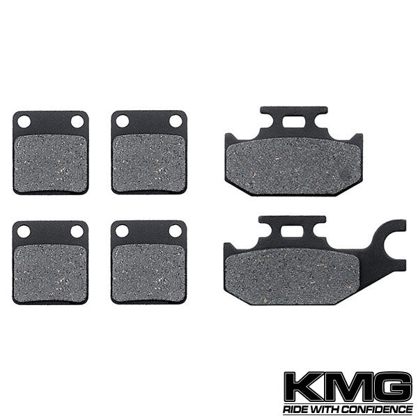 2000-2002 Yamaha YFM 400 Kodiak 4X4 Hunter Front + Rear Non-Metallic Organic NAO Brake Pads Set