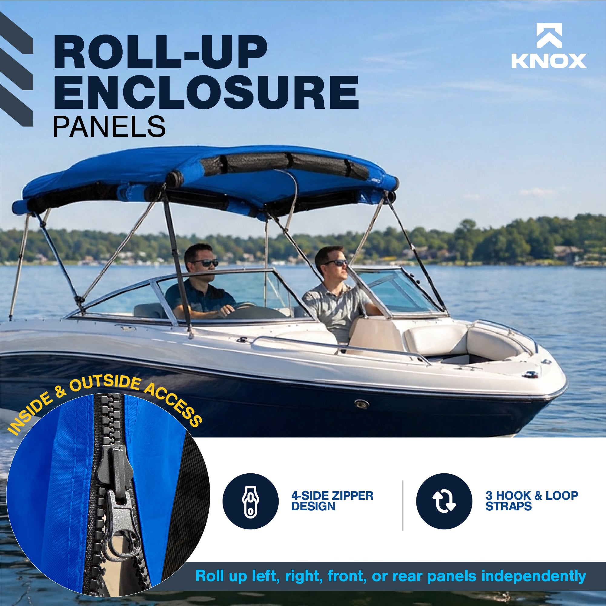 KNOX 3 Bow Bimini Mesh Enclosure with Frame Kit