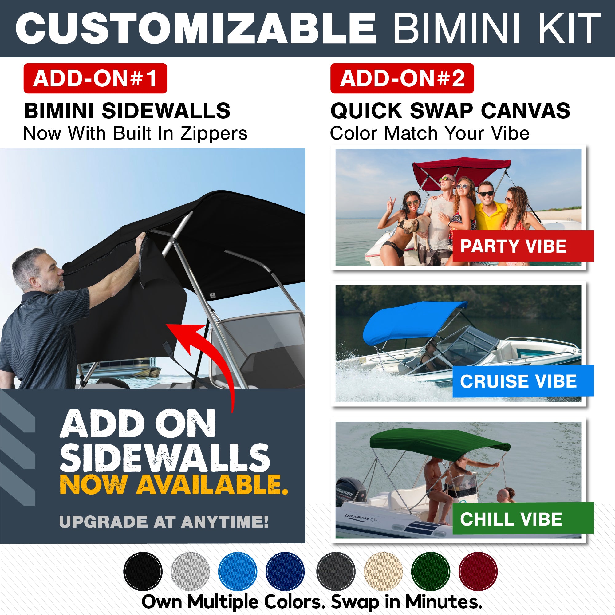 KNOX 3 Bow Mesh Bimini Tops