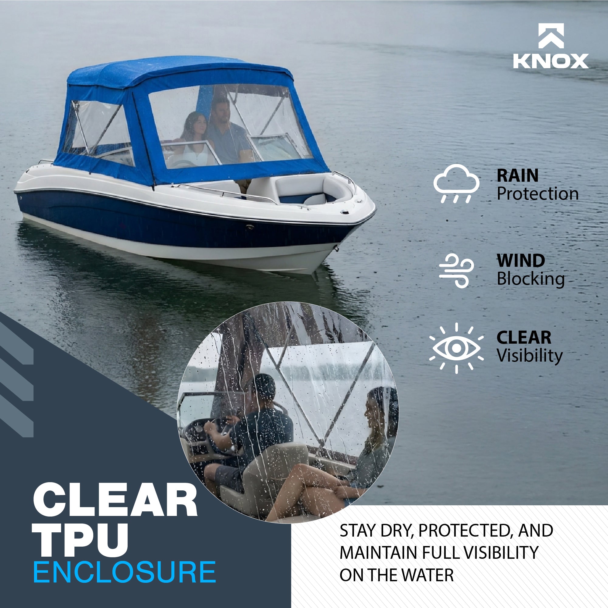 KNOX 3 Bow Bimini Enclosure with Frame Kit