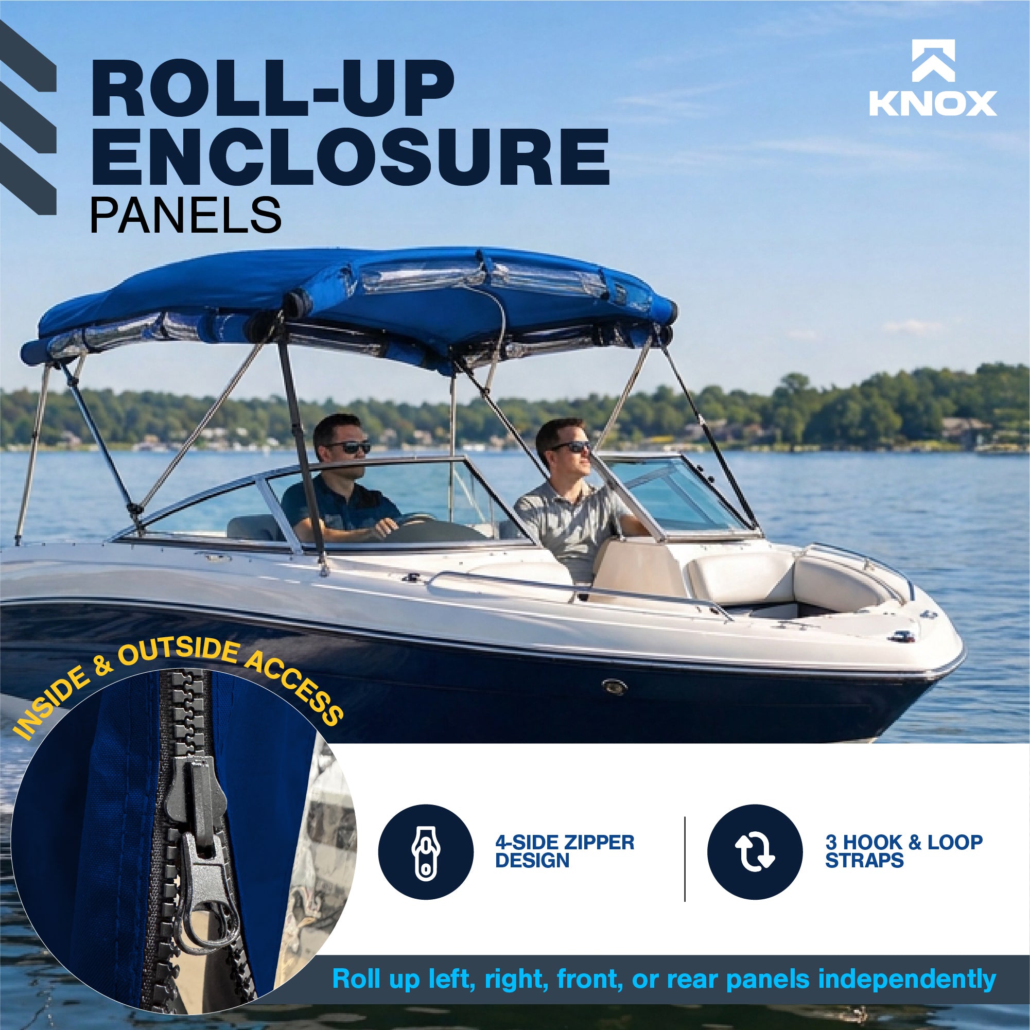 KNOX 3 Bow Bimini Enclosure with Frame Kit