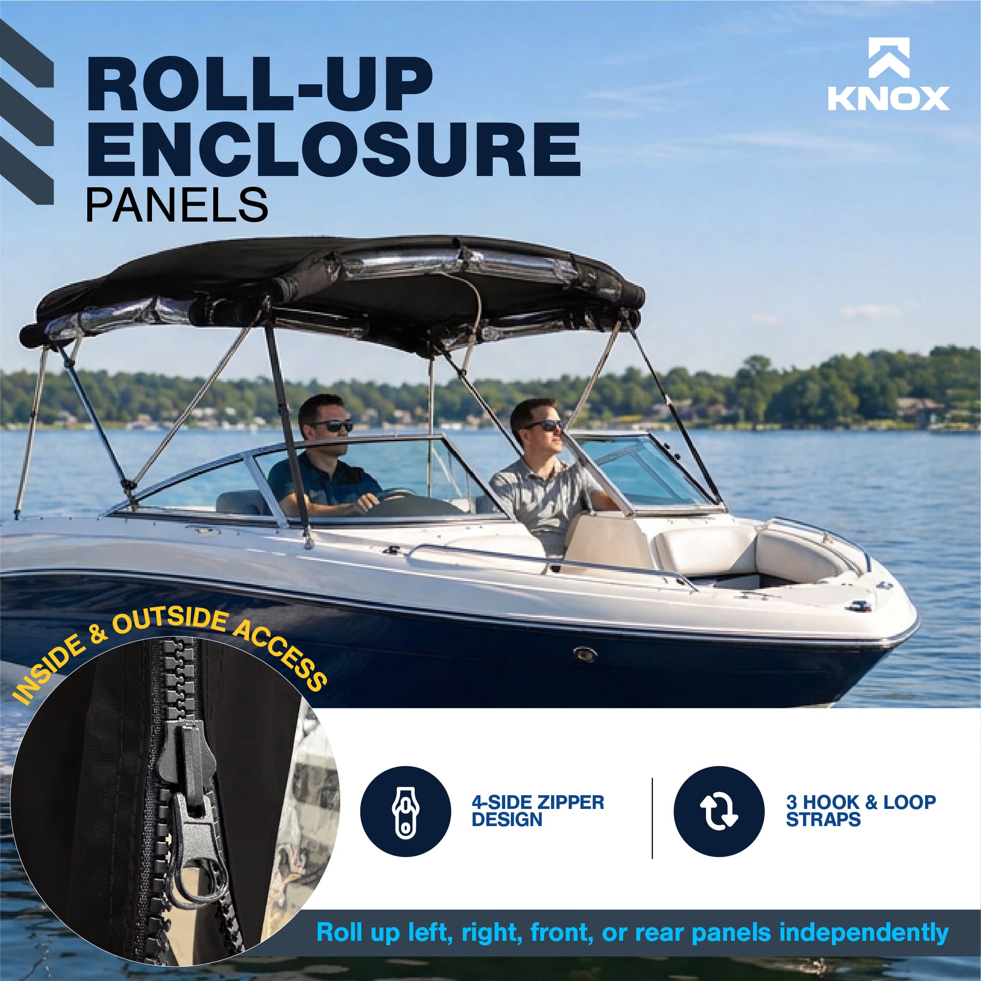 KNOX 3 Bow Bimini Enclosure with Frame Kit