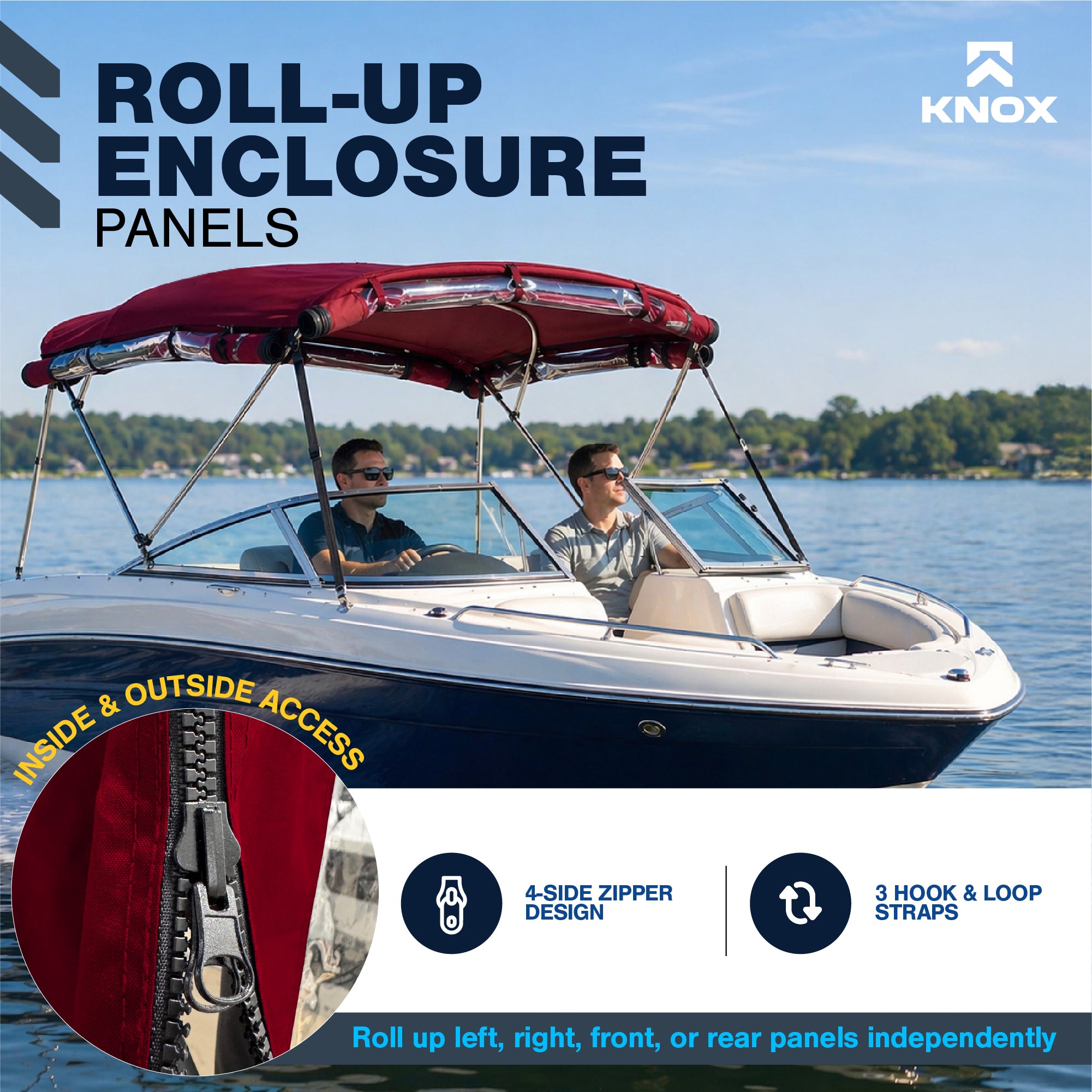 KNOX 3 Bow Bimini Enclosure with Frame Kit