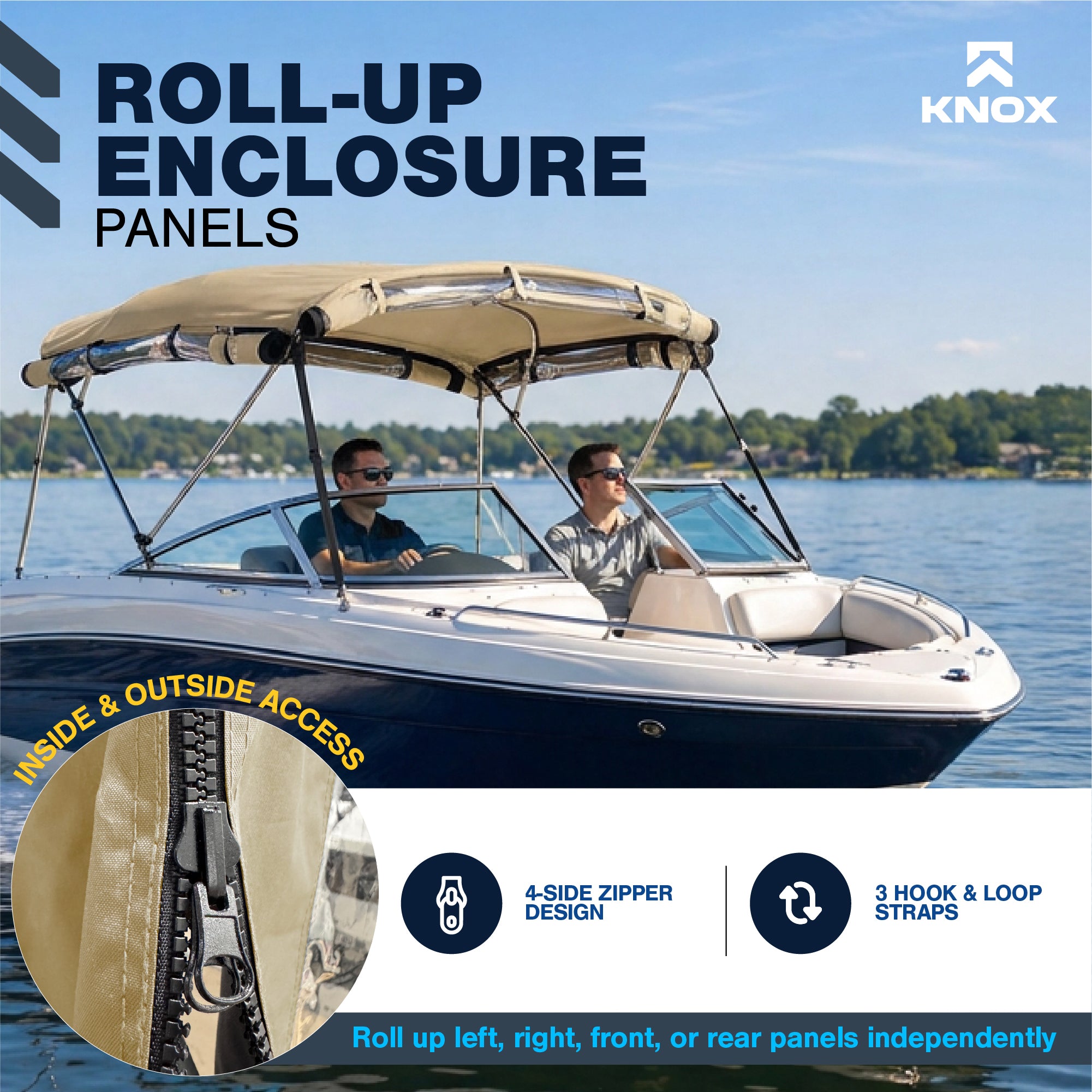 KNOX 3 Bow Bimini Enclosure with Frame Kit