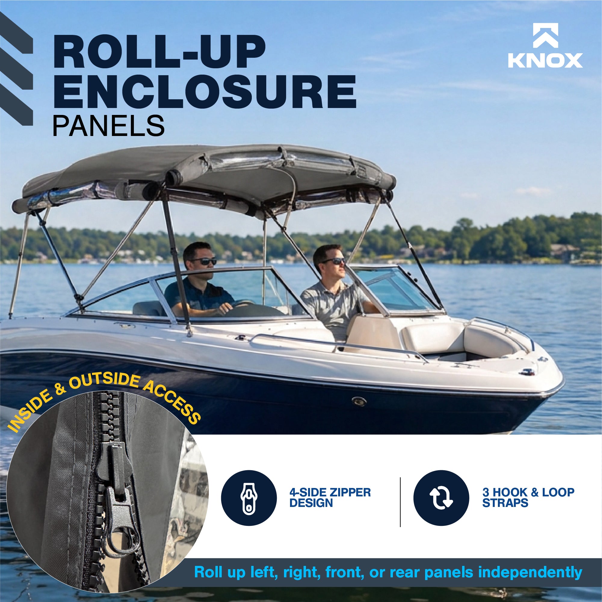 KNOX 3 Bow Bimini Enclosure with Frame Kit