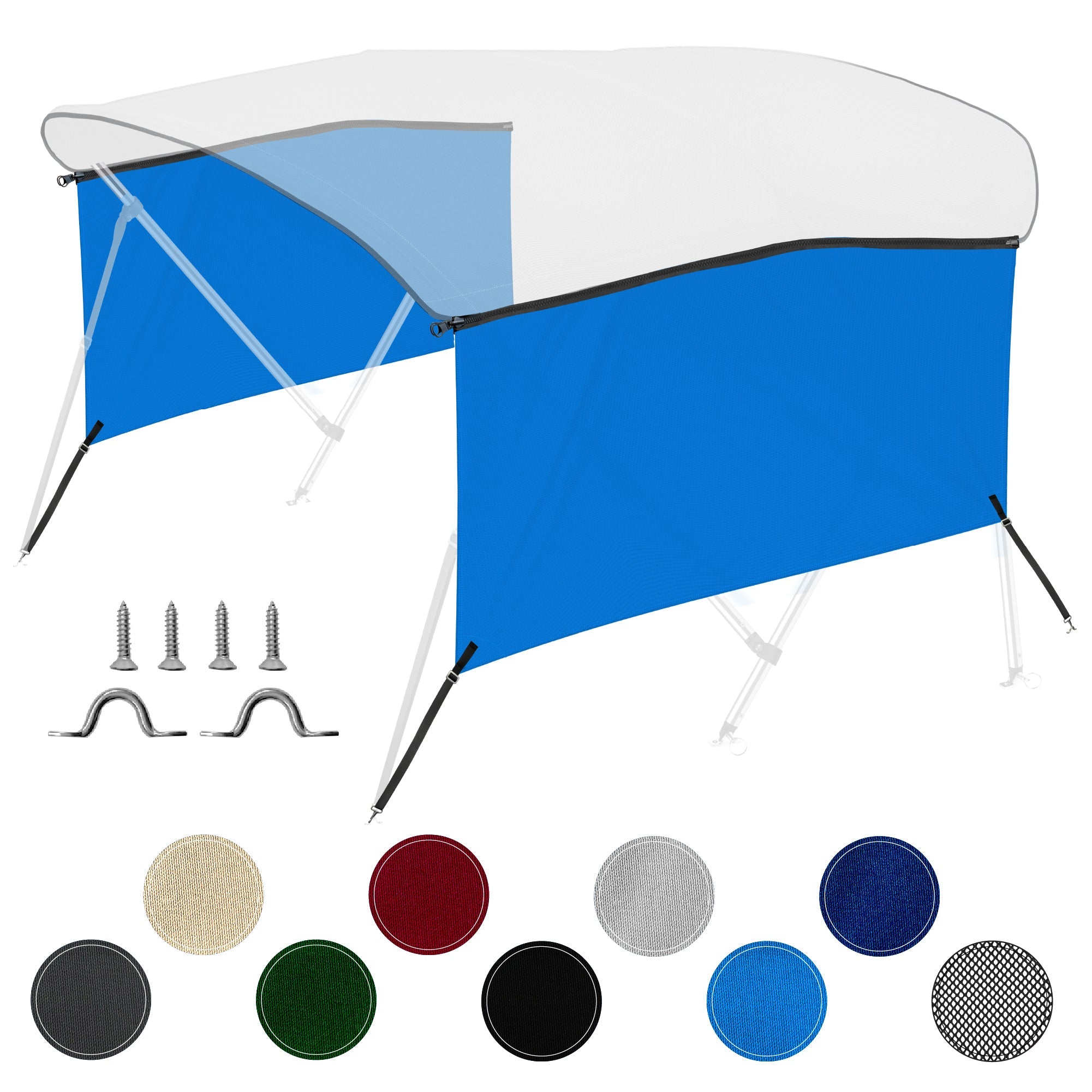 KNOX Universal 3- Bow Bimini Tops for Boats Cover Sidewalls