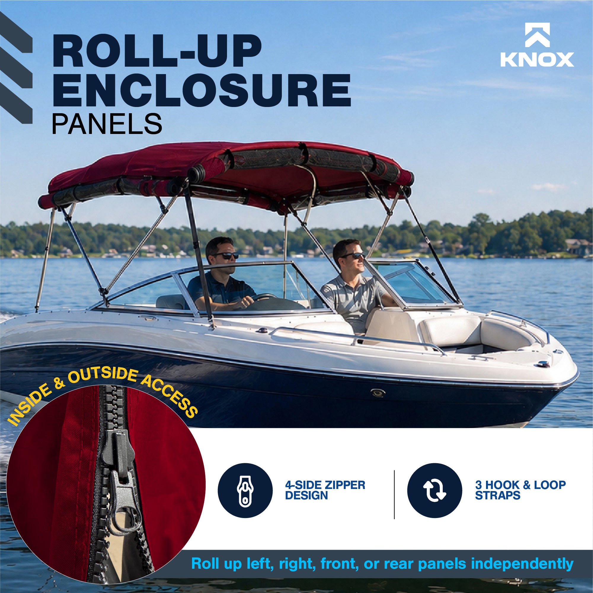 KNOX 4 Bow Bimini Mesh Enclosure with Frame Kit