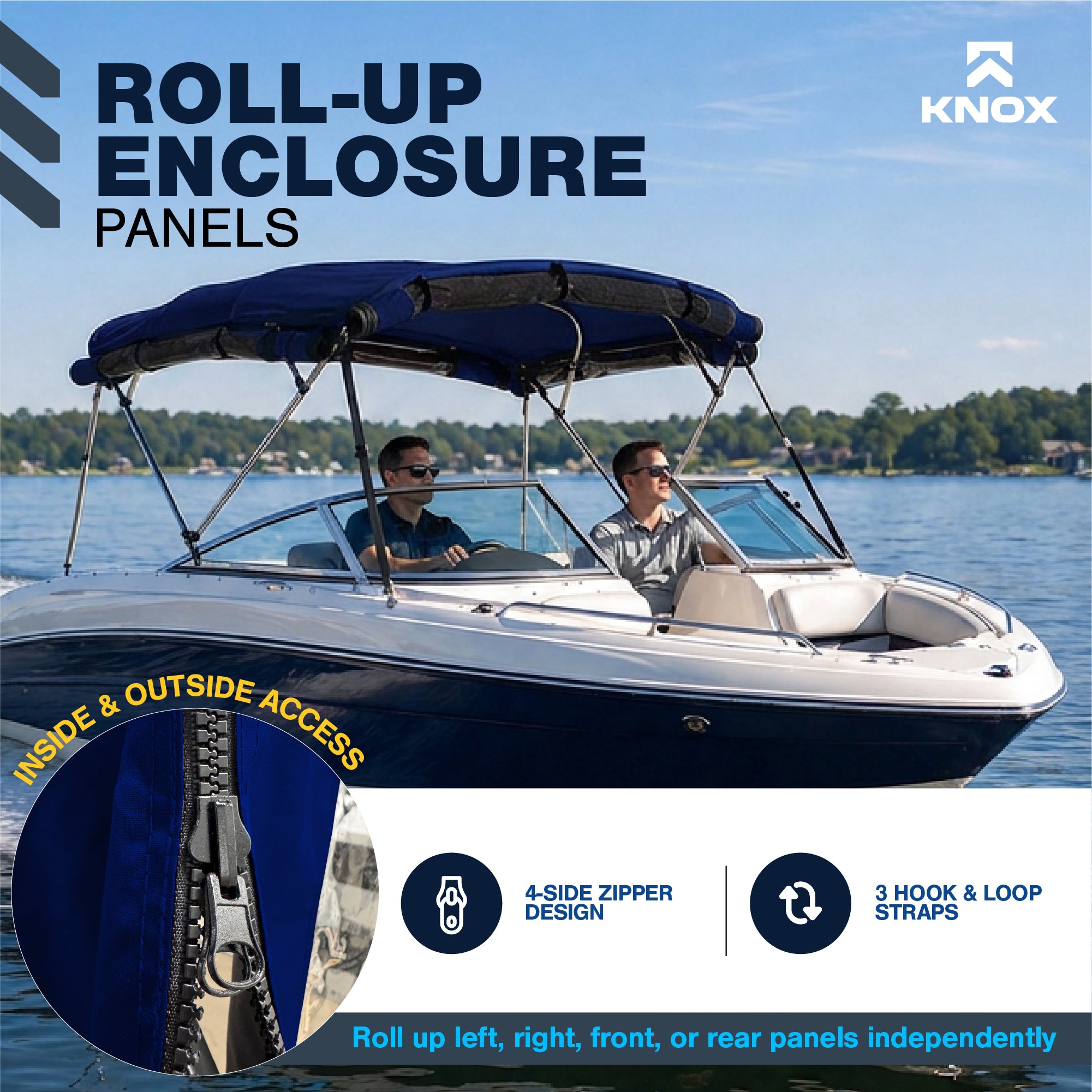 KNOX 4 Bow Bimini Mesh Enclosure with Frame Kit