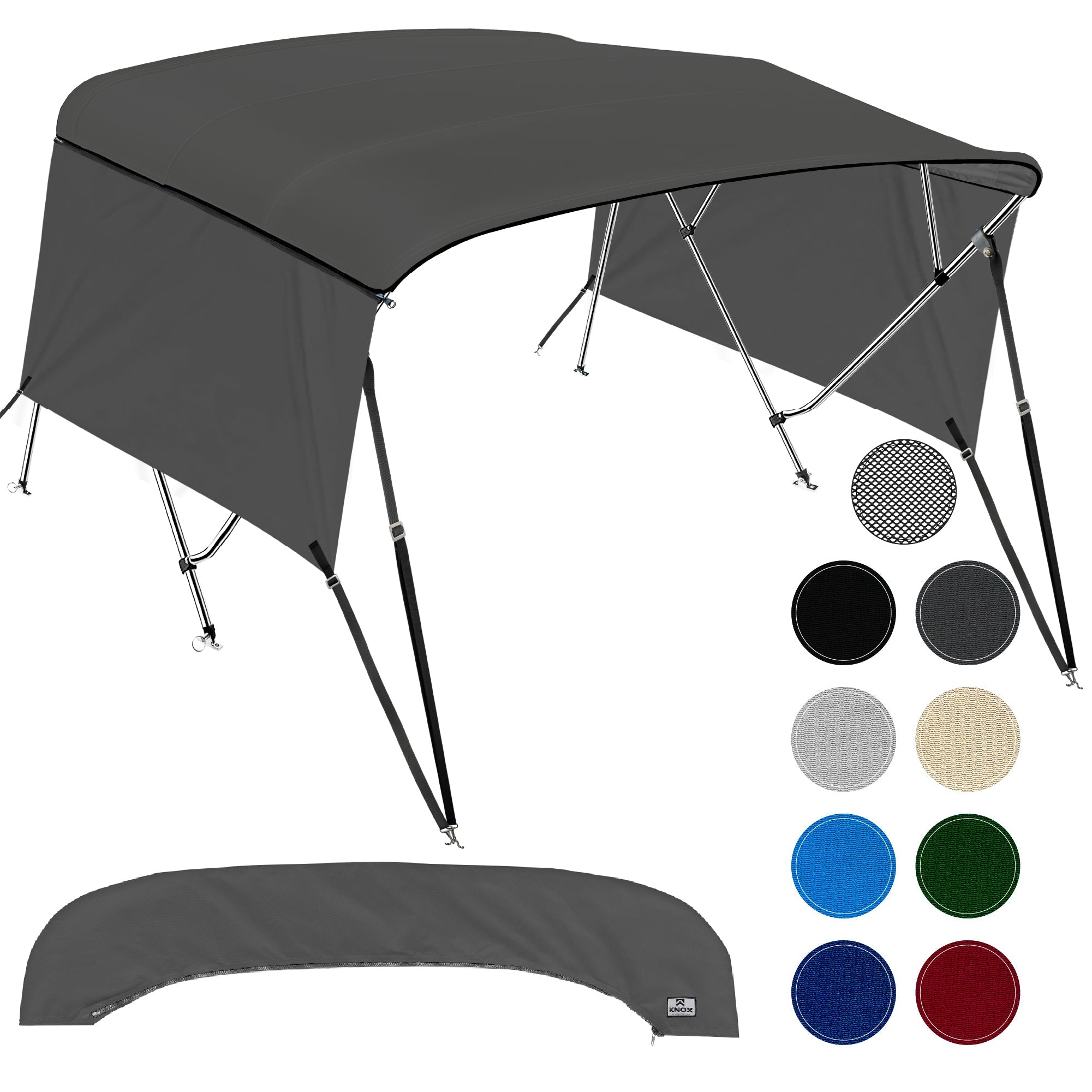 KNOX Universal 4 Bow Bimini Tops for Boats with Sidewalls