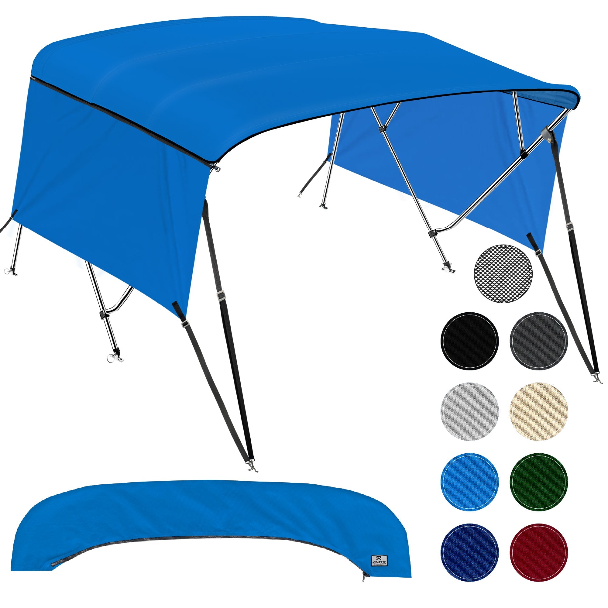 KNOX Universal 4 Bow Bimini Tops for Boats with Sidewalls