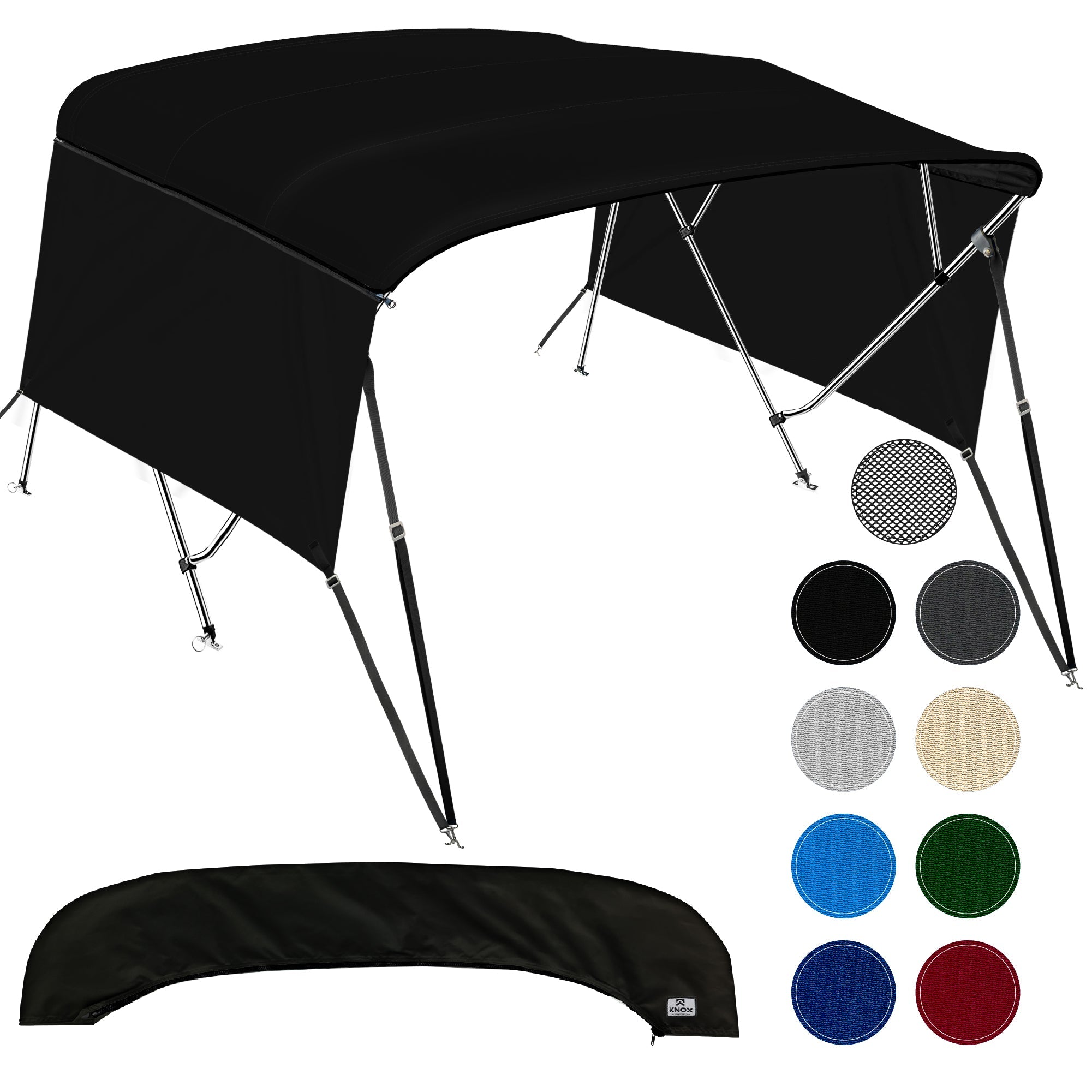 KNOX Universal 4 Bow Bimini Tops for Boats with Sidewalls