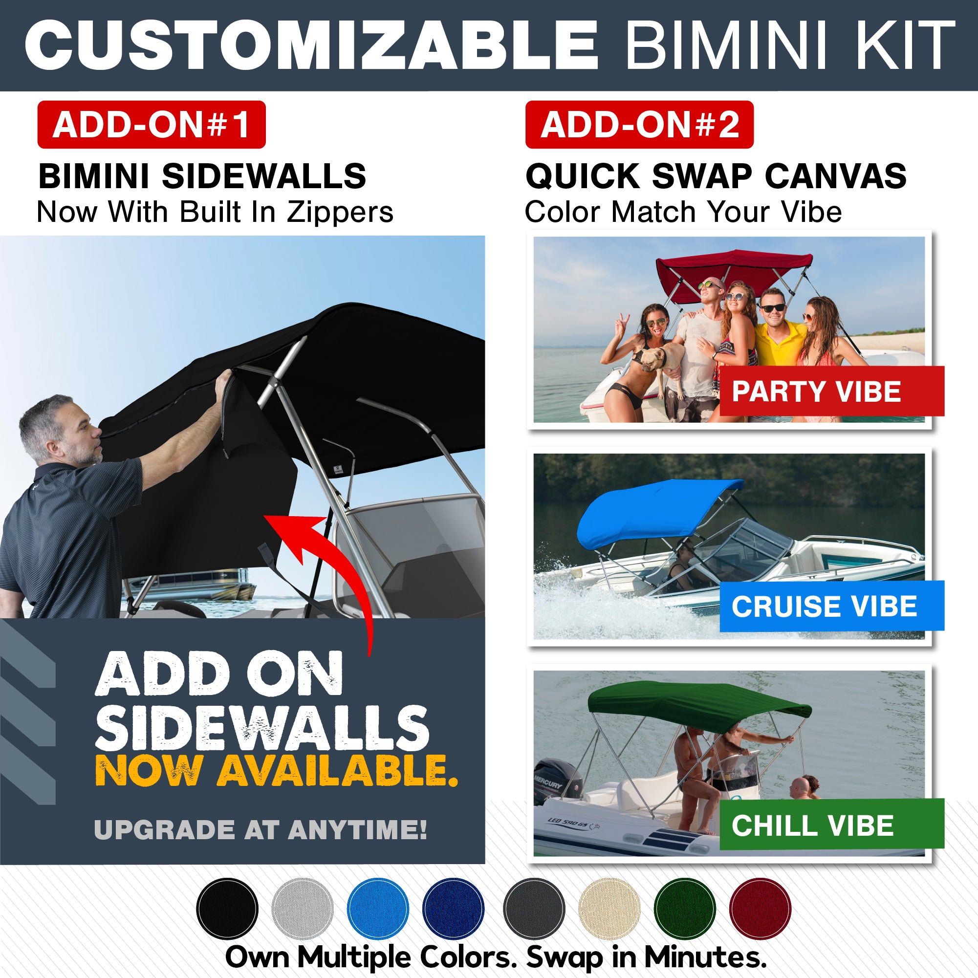 KNOX 4 Bow Mesh Bimini Tops