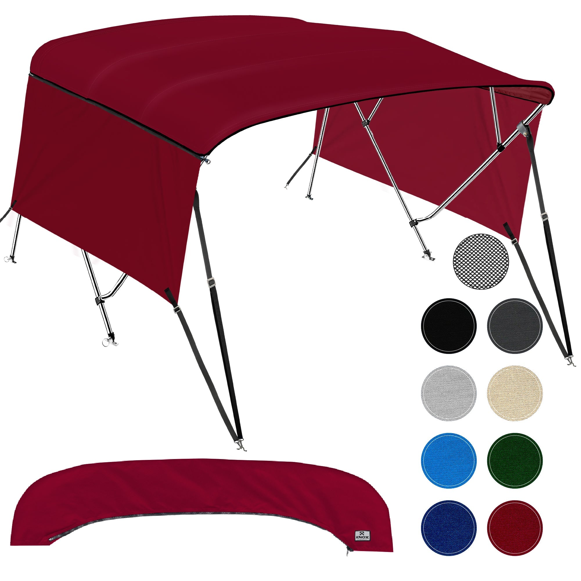 KNOX Universal 4 Bow Bimini Tops for Boats with Sidewalls