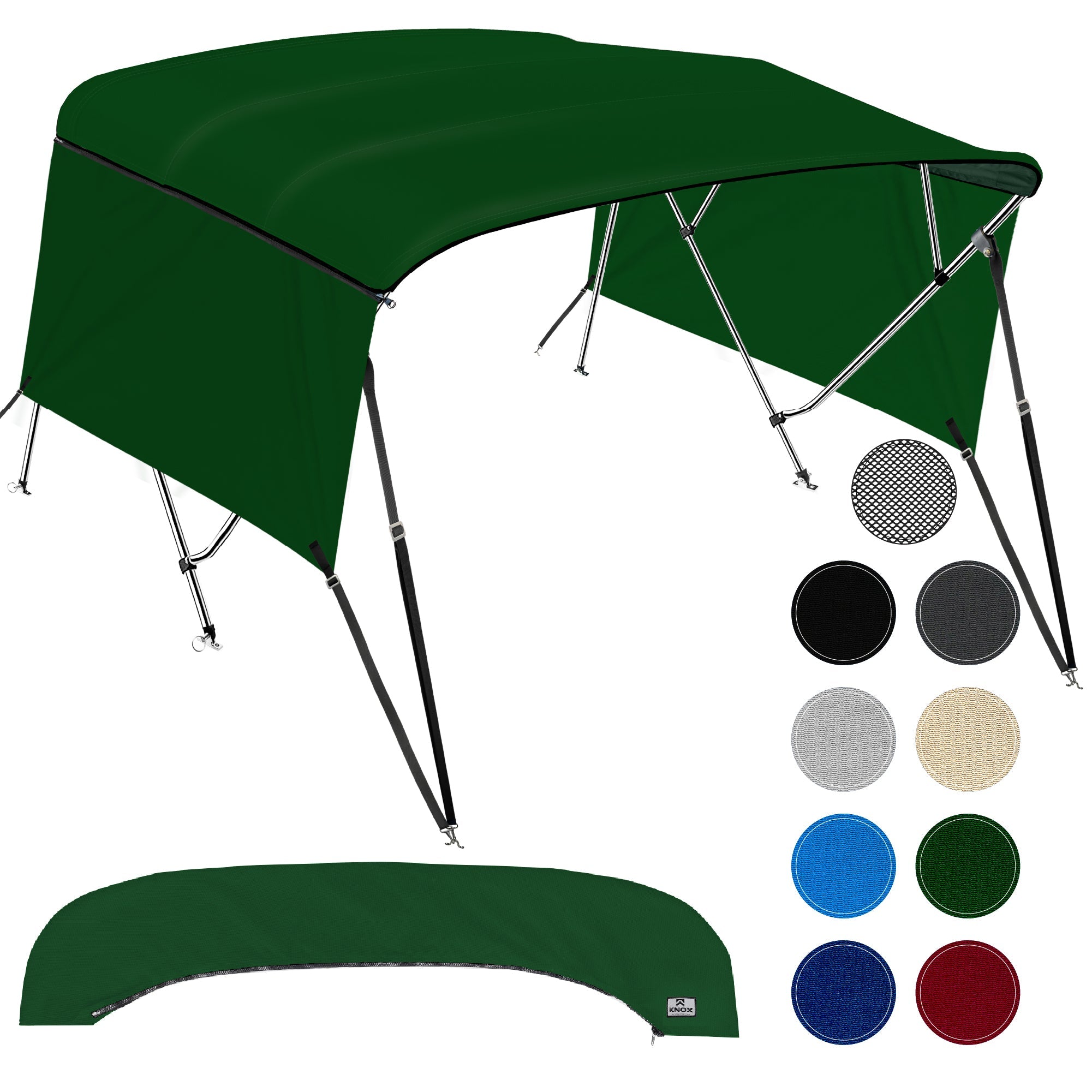 KNOX Universal 4 Bow Bimini Tops for Boats with Sidewalls