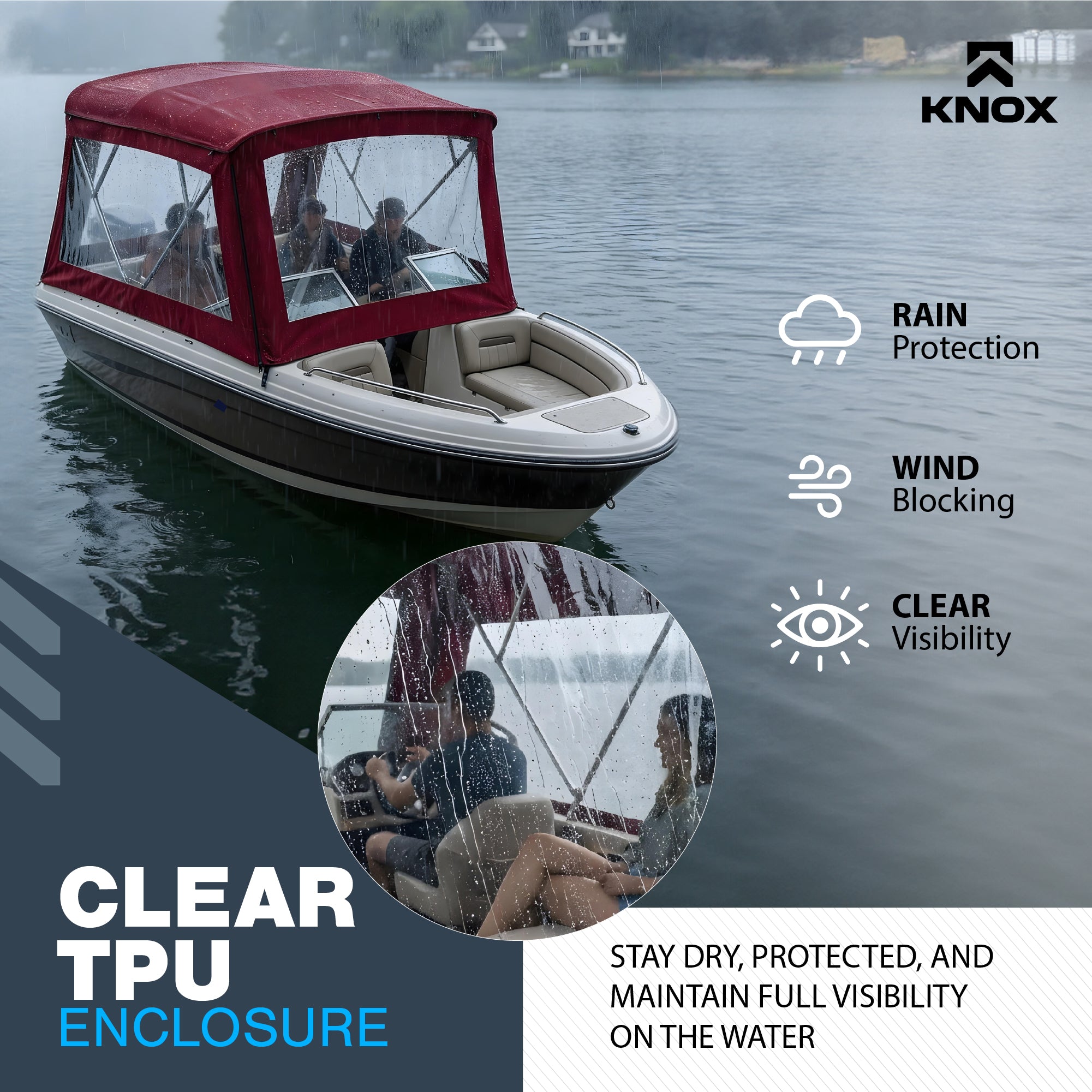 KNOX 4 Bow Bimini Enclosure with Frame Kit