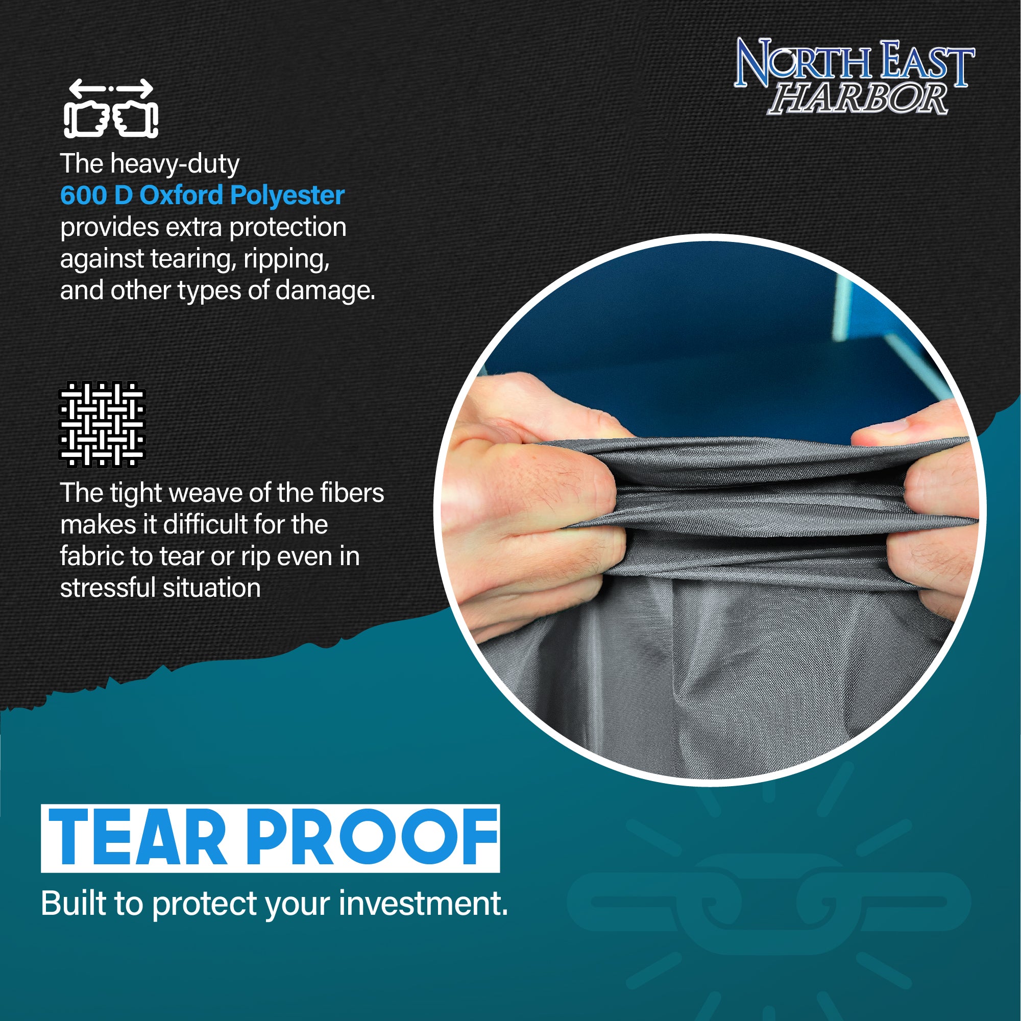 North East Harbor V-Hull Boat Cover