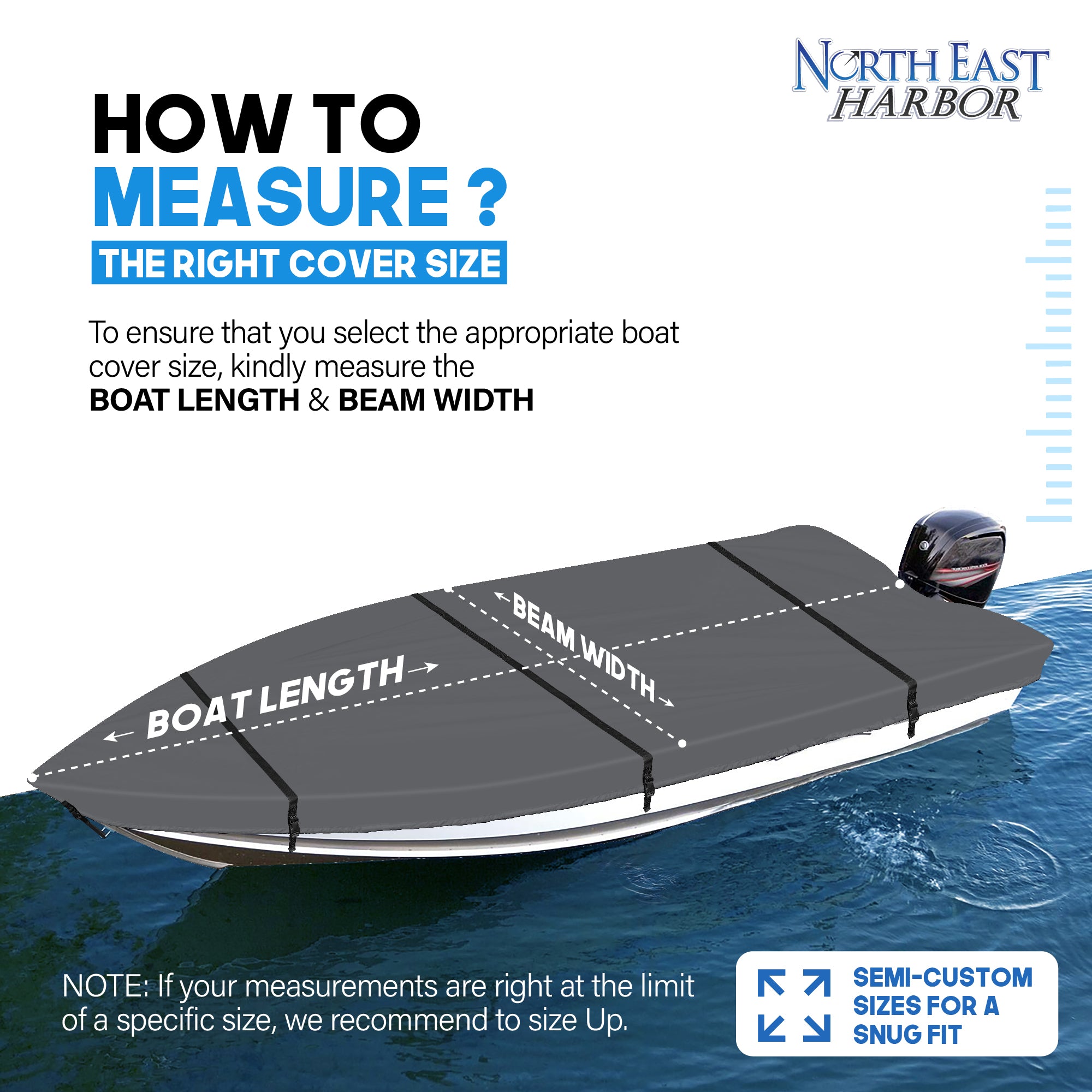 North East Harbor V-Hull Boat Cover