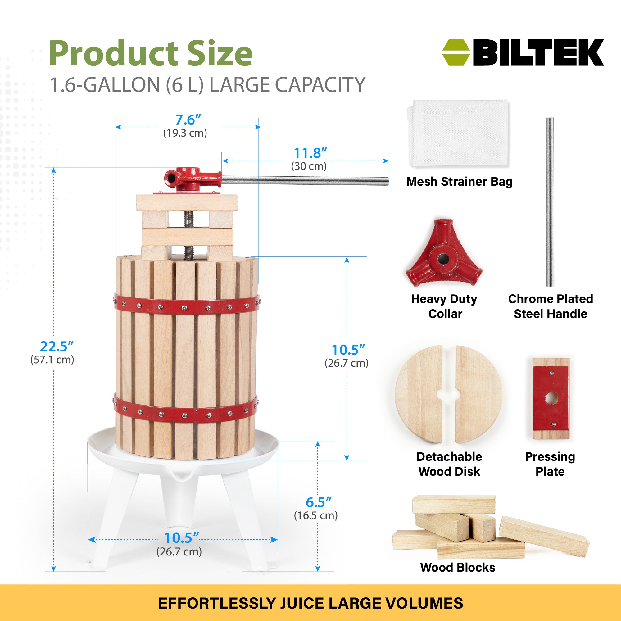 Biltek Basket Fruit Press For Wine
