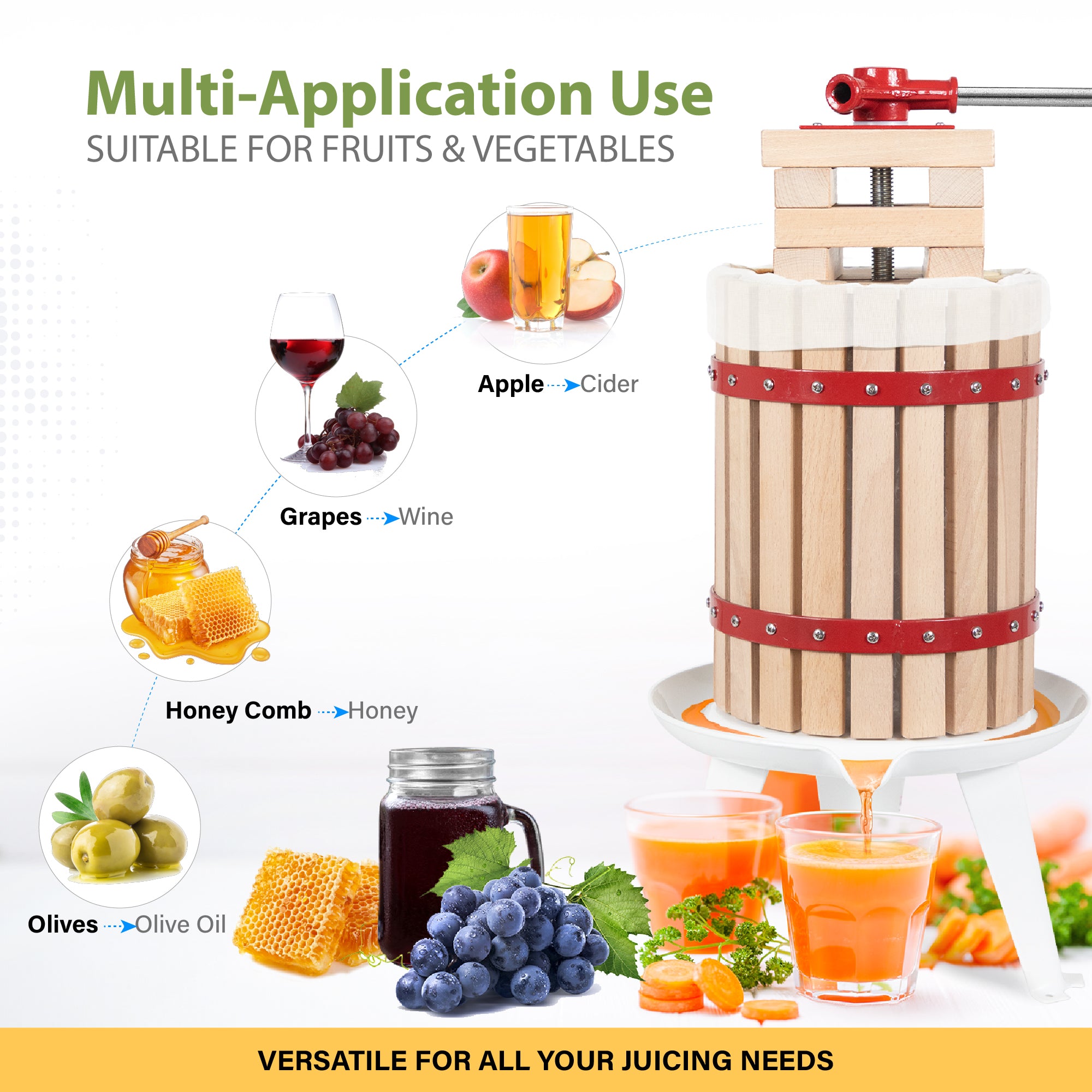 Biltek Basket Fruit Press For Wine