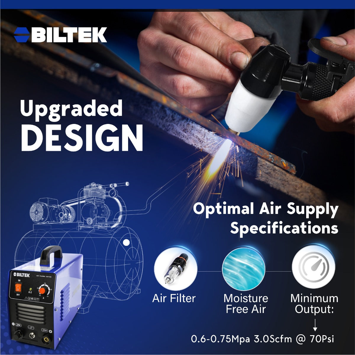 Plasma Cutter 50A Dual Voltage 110V/220V Cutting Torch Kit, 1/2 Inch, IGBT Technology, Portable Plasma Cutter Machine, Metal Cutter for Steel, Copper, Aluminum, Brass and Other Metals