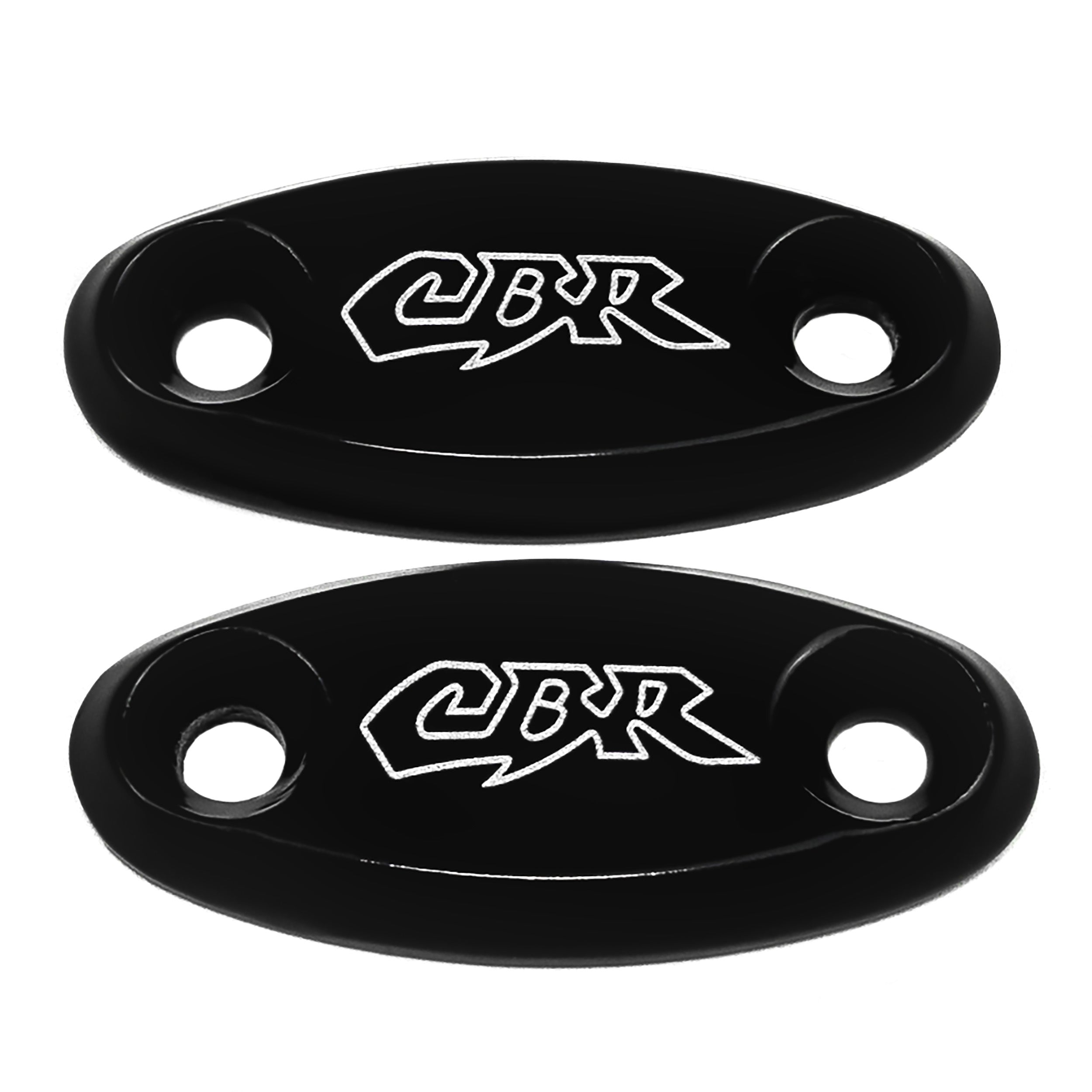 Honda CBR 600 RR F4 F4i 900RR 929 954 1000RR Mirror Block Off Plates Logo Engraved Black (1999-2011)
