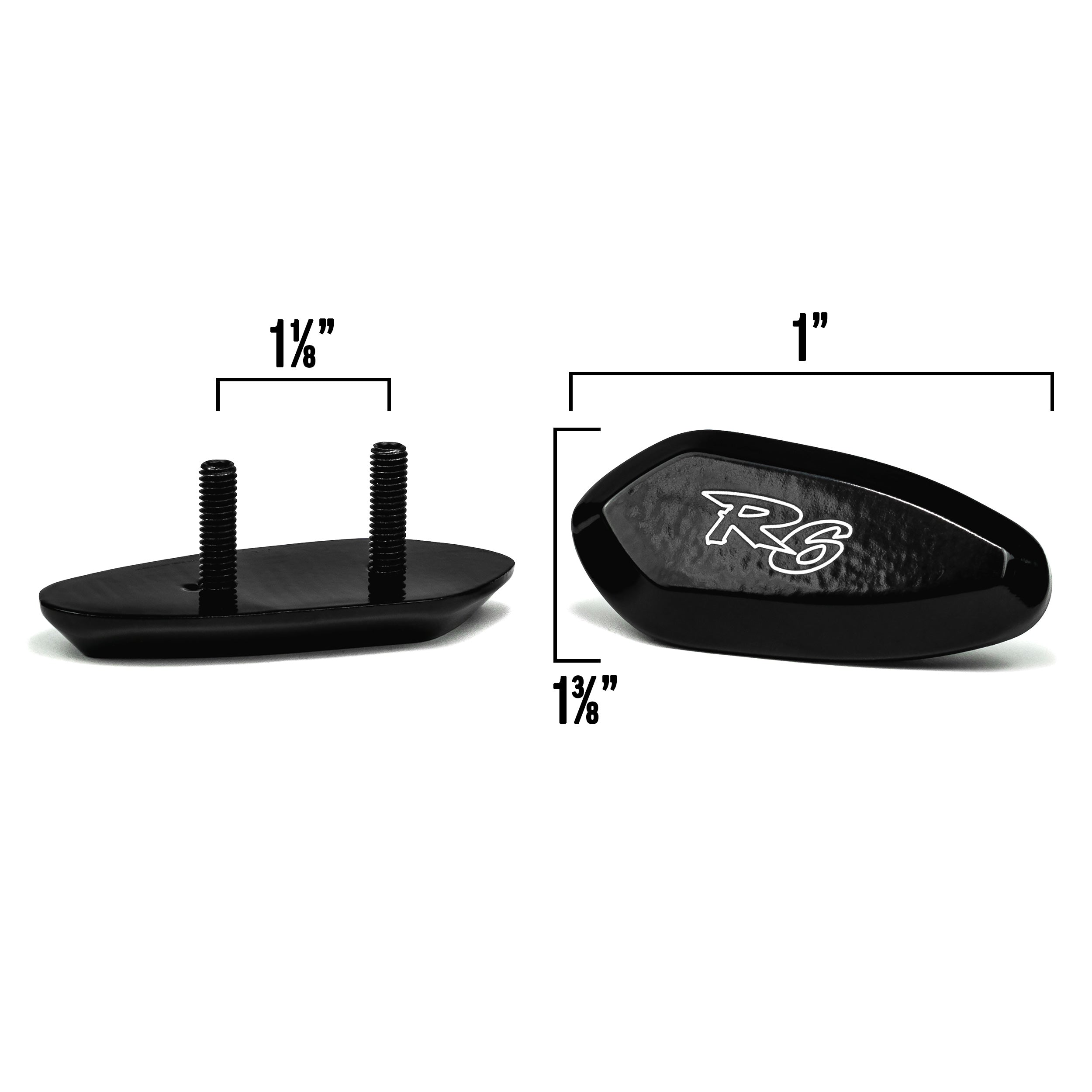 Yamaha YZF R6 Mirror Block Off Plates Logo Engraved Black Set (1999-2007)