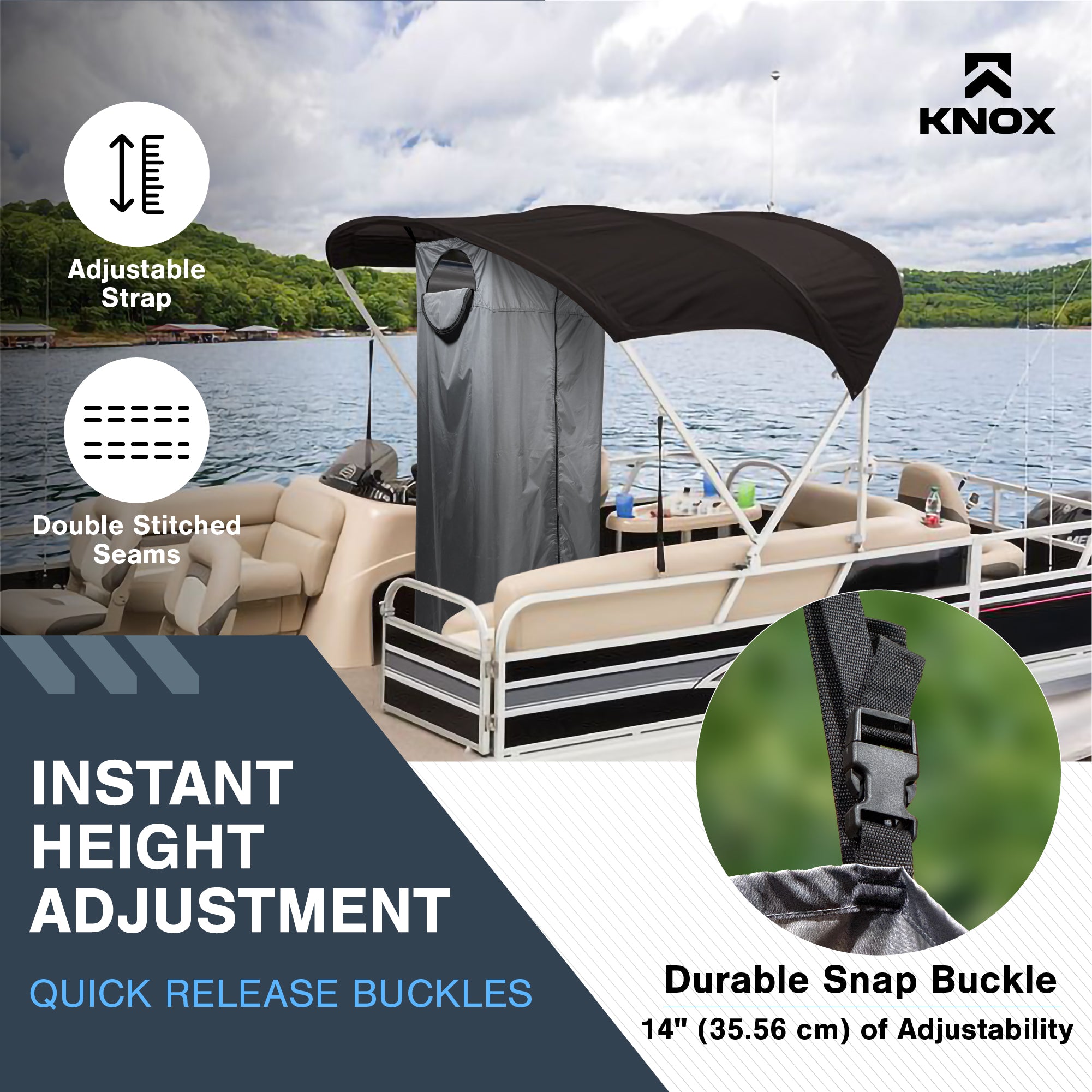 KNOX Boat Privacy Tent Hanging Portable Shower Curtain